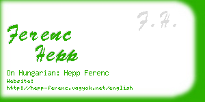 ferenc hepp business card